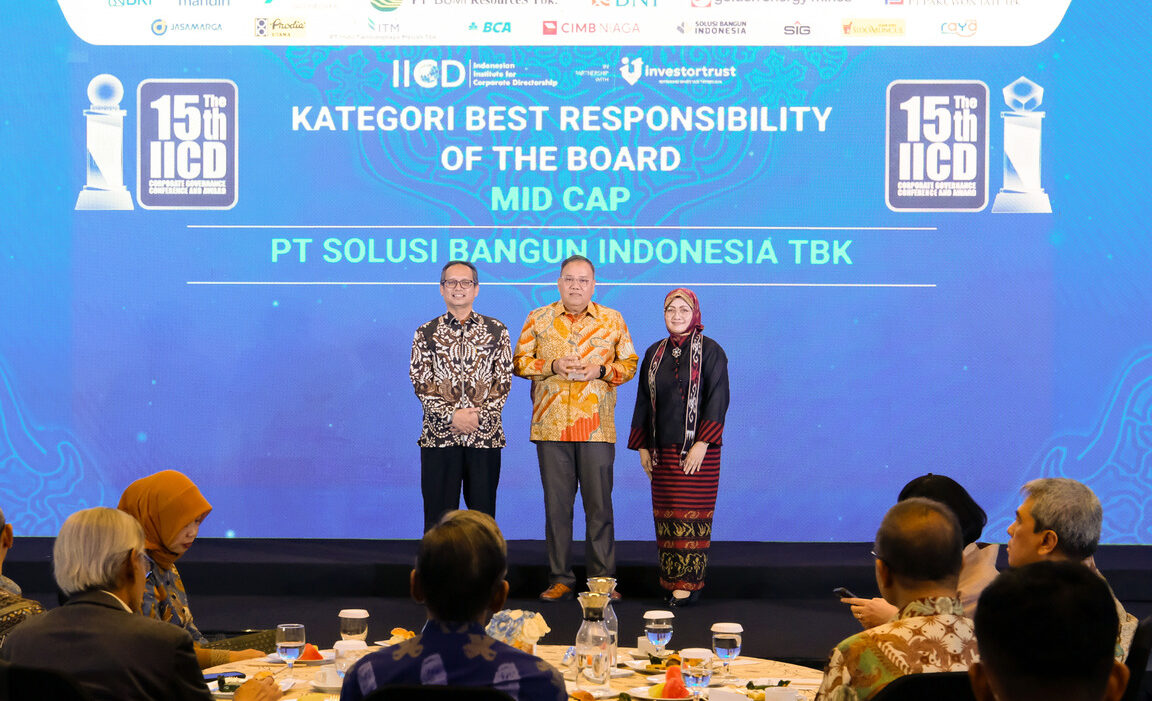 Konsisten Jaga Praktik Good Corporate Governance, Solusi Bangun Indonesia Raih Corporate Governance Award dari IICD